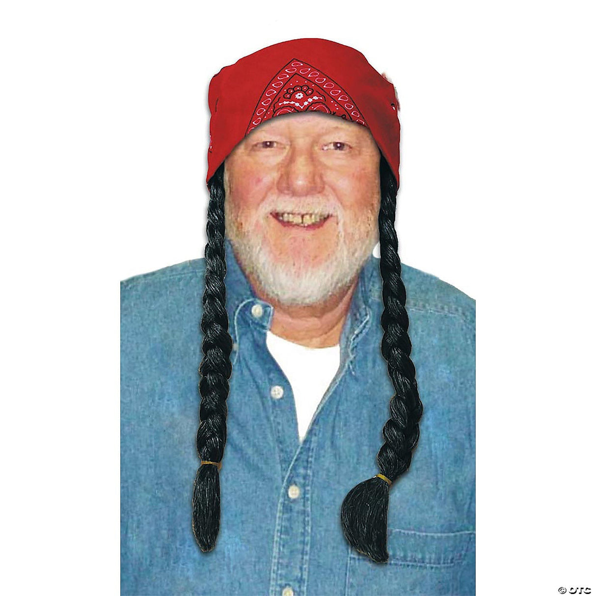 Adults Black & Gray The Old Hippie Wig – Retro 60s 70s Halloween Costume Acce