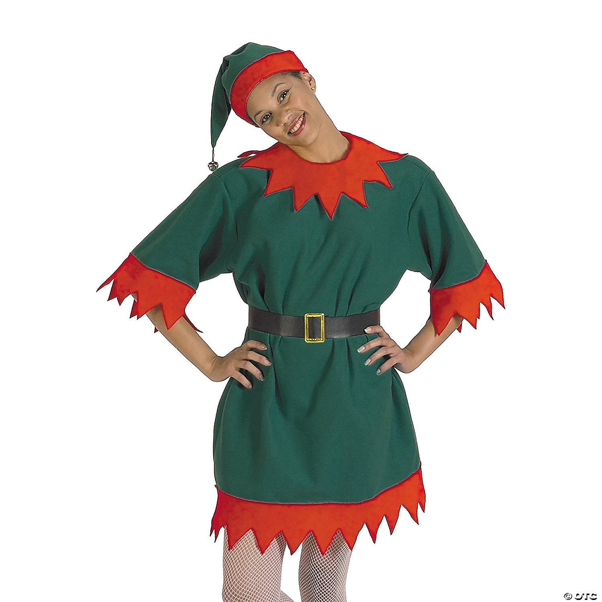 Adults Elf Tunic Costume – Christmas Holiday Cosplay Halloween Party Outfit