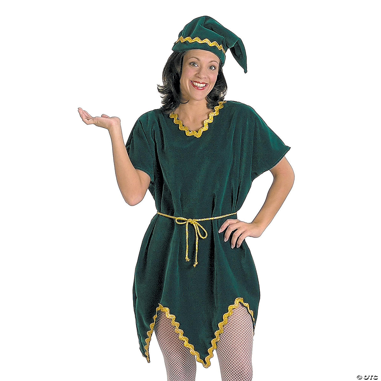 Adult Velvet Elf Tunic Costume – Christmas Holiday Santa’s Helper Cosplay