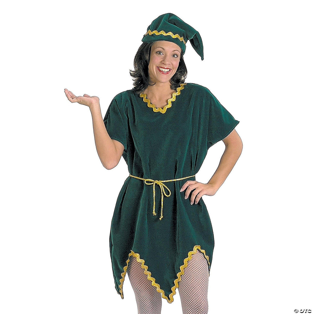 Adult Velvet Elf Tunic Costume – Christmas Holiday Santa’s Helper Cosplay