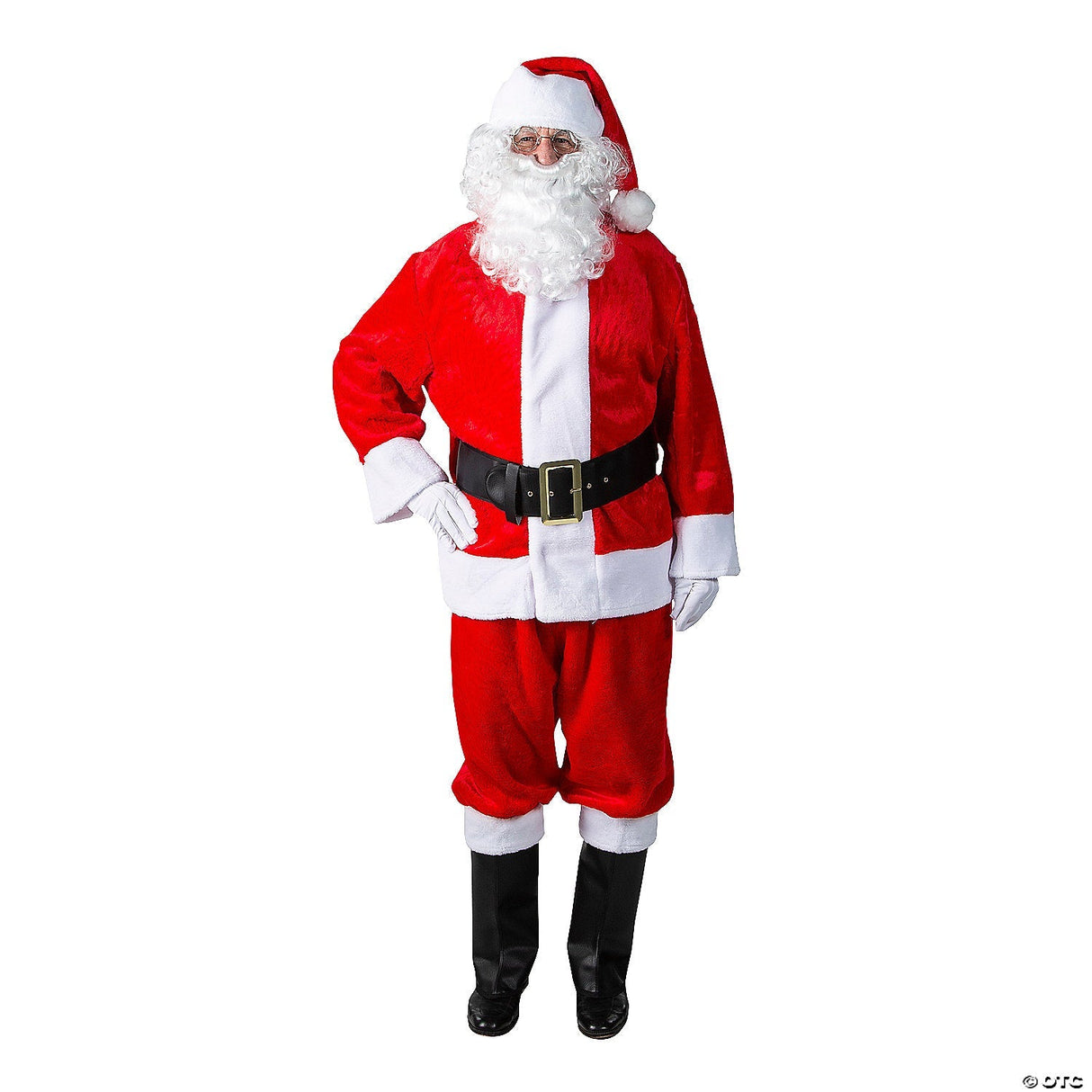 Adult Men’s 10-Piece Deluxe Plush Santa Suit Costume - XL
