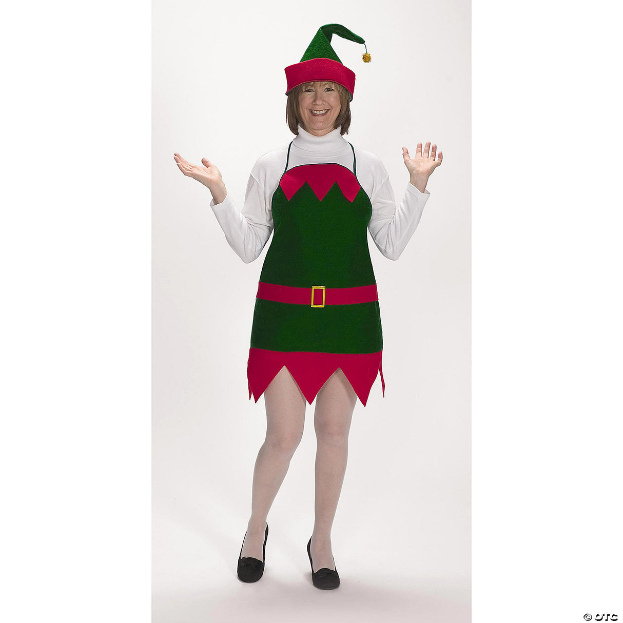 Adults Elf Christmas Apron & Hat Set – Holiday Kitchen Costume Cosplay Party