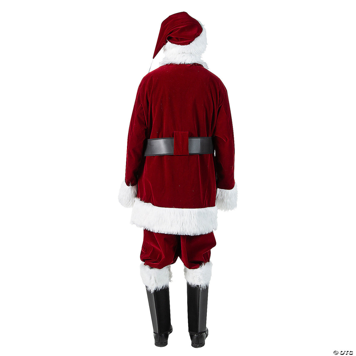 Men's Burgundy Velvet Santa Suit with Overalls Costume - LG