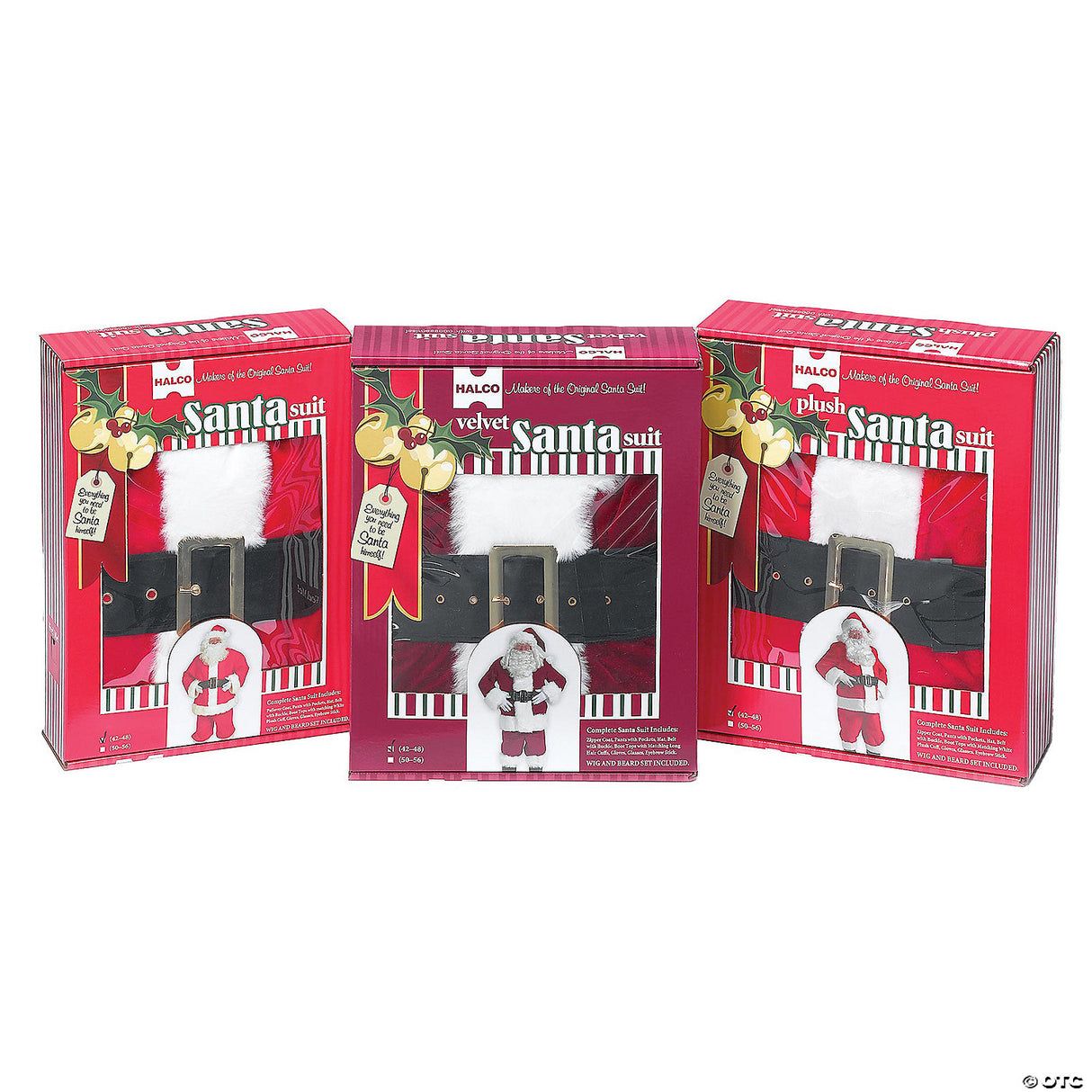 10-Piece Velveteen Santa Suit Set - XL