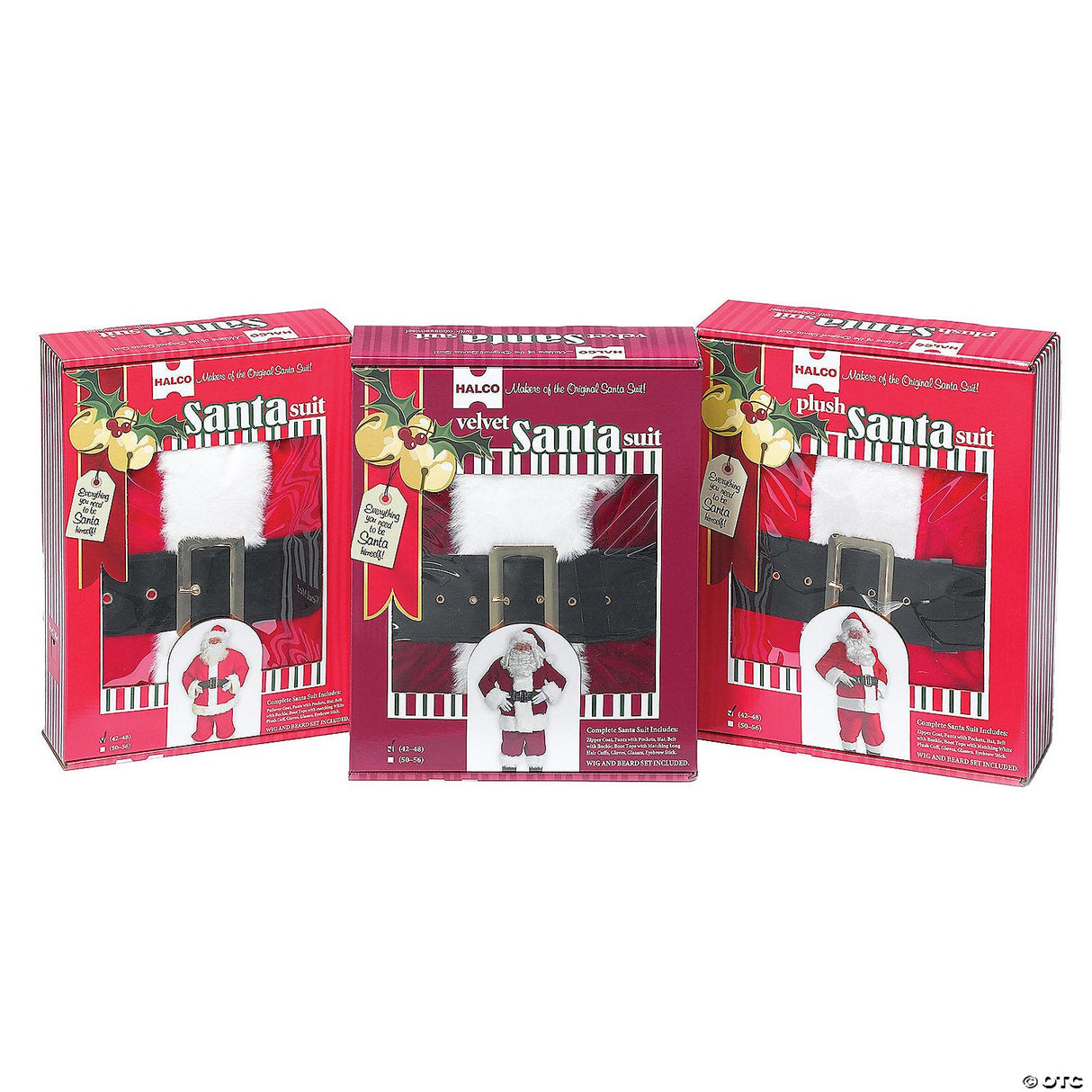 10-Piece Velveteen Santa Suit Set - XL