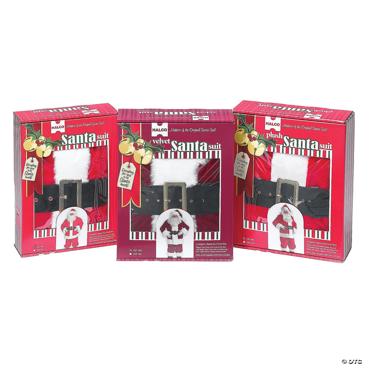 10-Piece Velveteen Santa Suit Set - XL