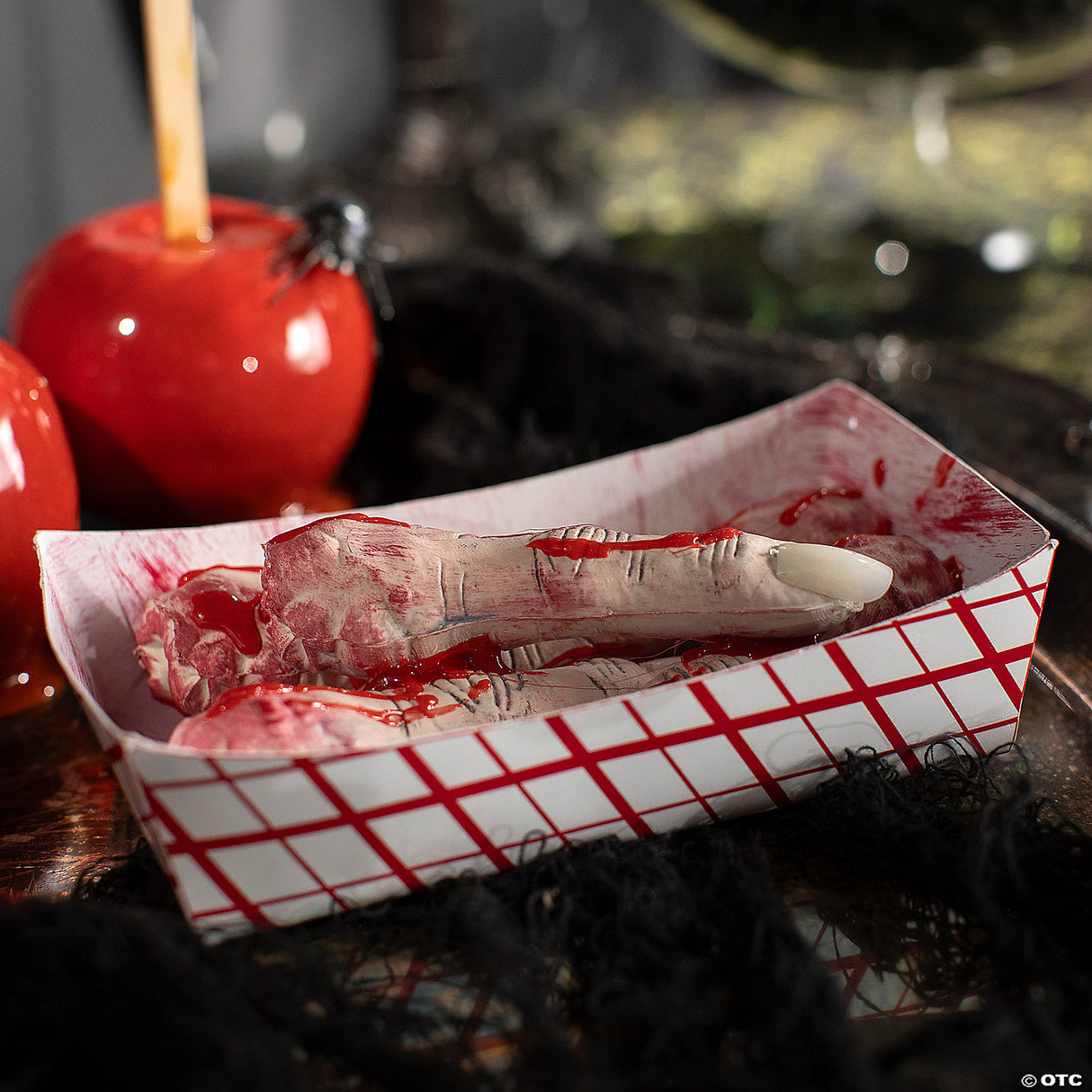 6 1/4" X 2 1/2" Food Tray Of Fingers Plastic Halloween Decoration