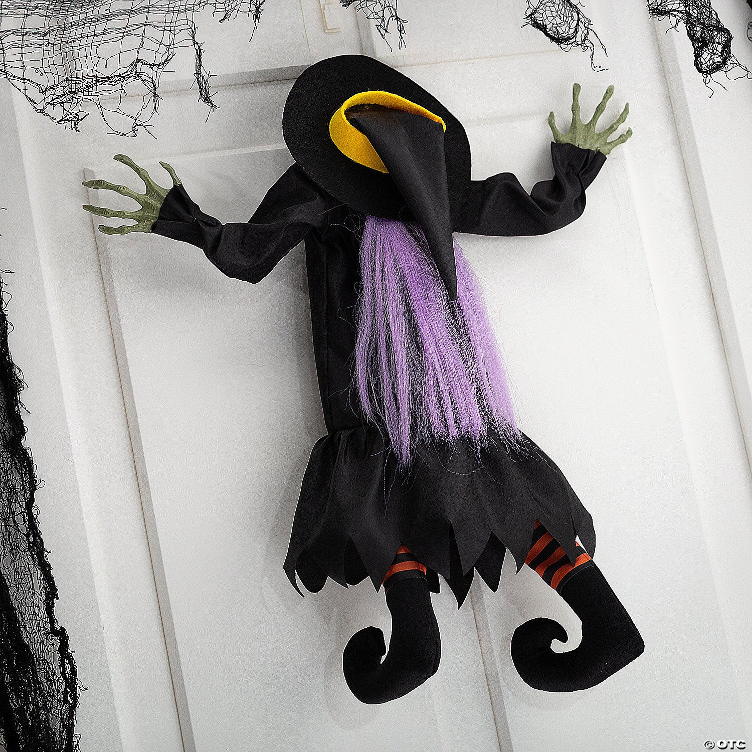 23 1/2" X 29 1/2" Hanging Animated Crashed Witch Halloween Decoration