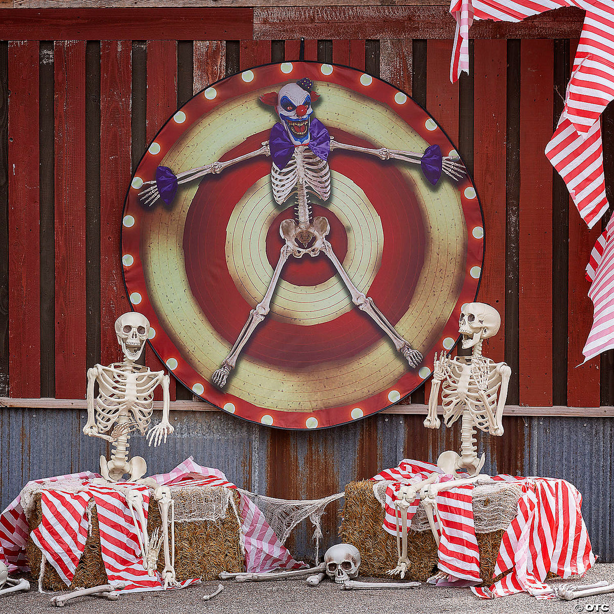 62 3/4" Clown Skeleton Target Ready-to-hang Halloween Decoration