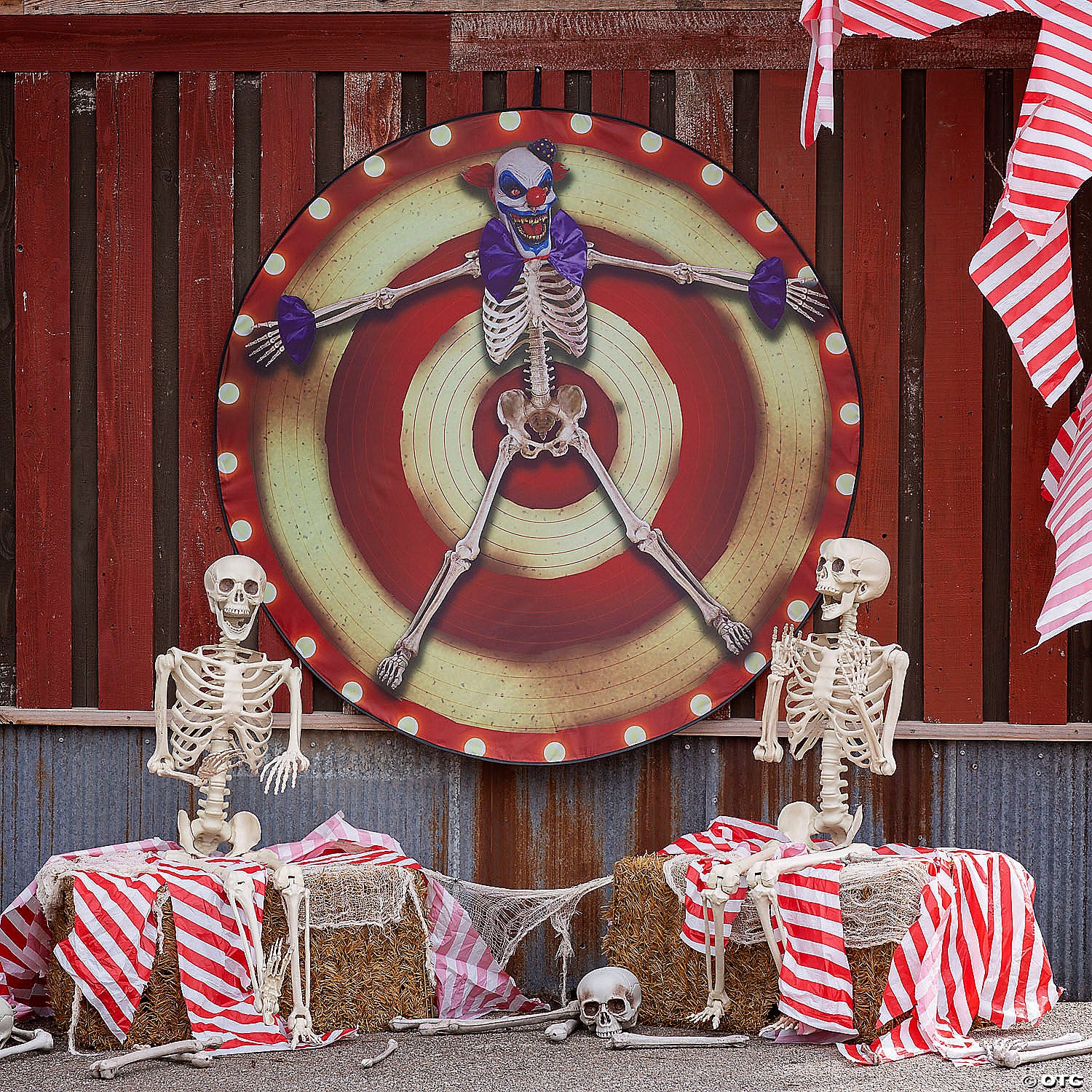 62 3/4" Clown Skeleton Target Ready-to-hang Halloween Decoration