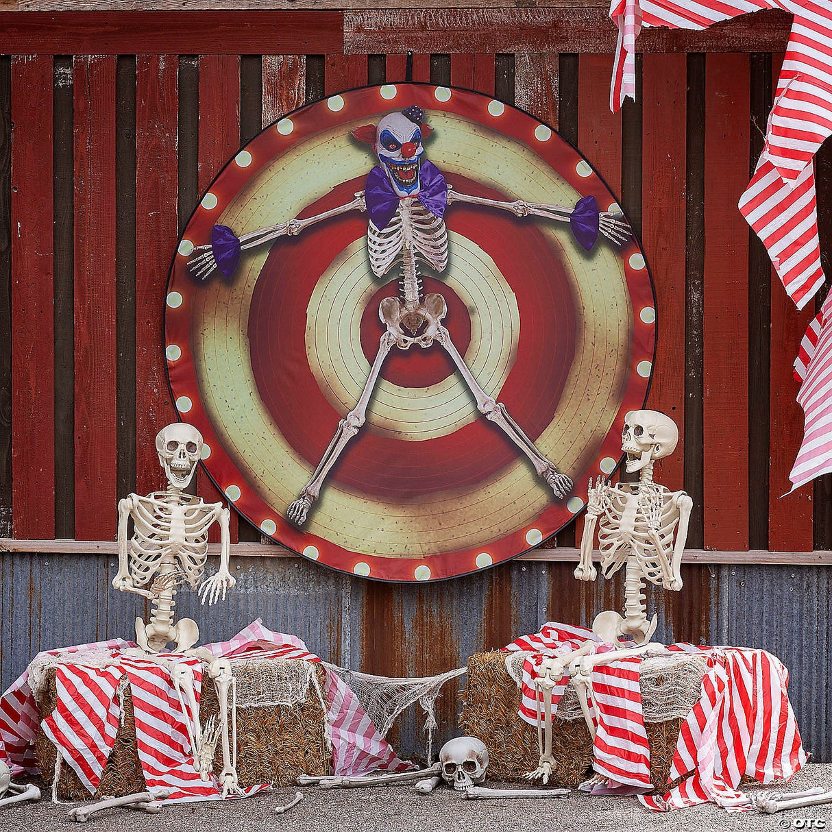 62 3/4" Clown Skeleton Target Ready-to-hang Halloween Decoration
