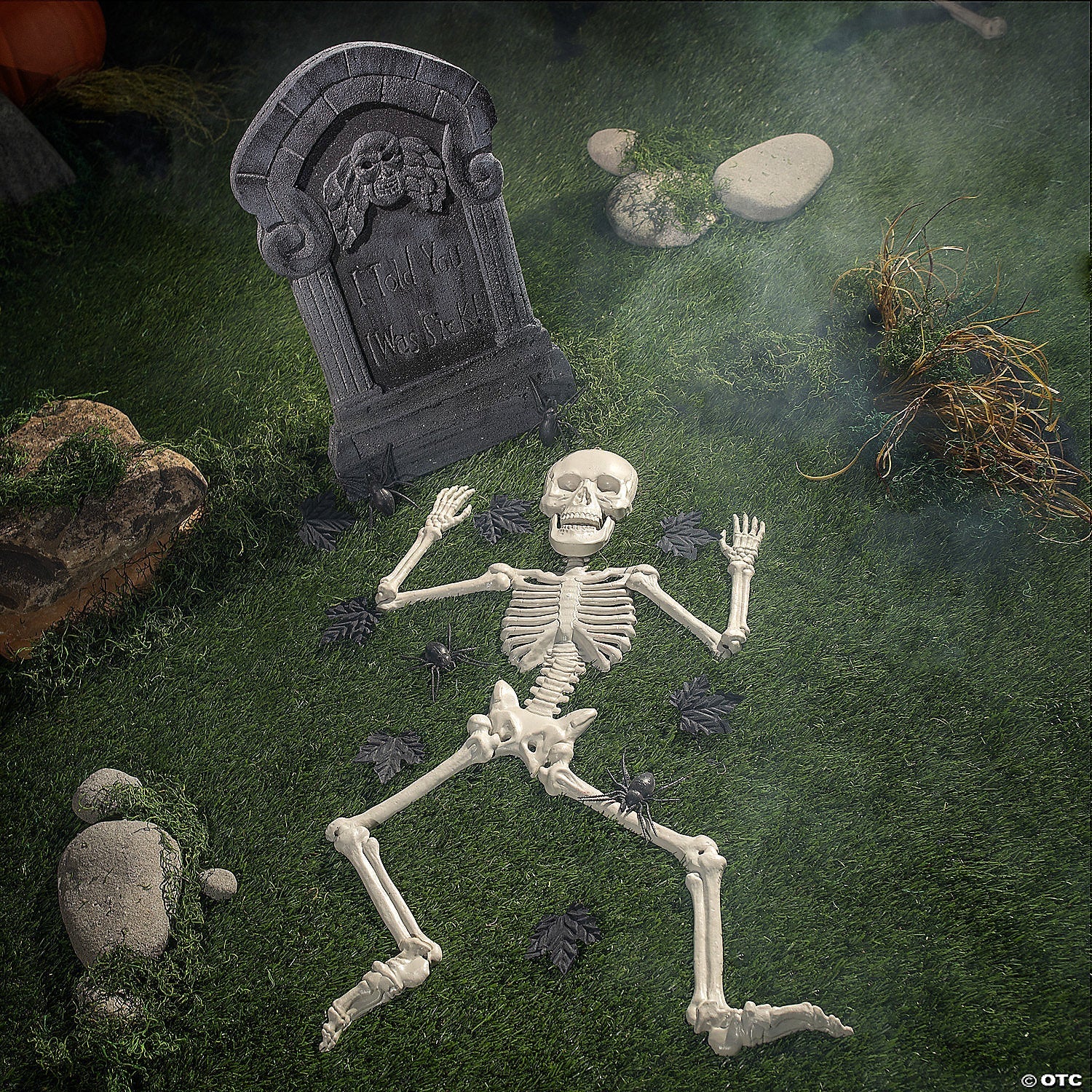 I Told You I Was Sick Tombstone & Skeleton Graveyard Halloween Decorations Set – 24 Pc.