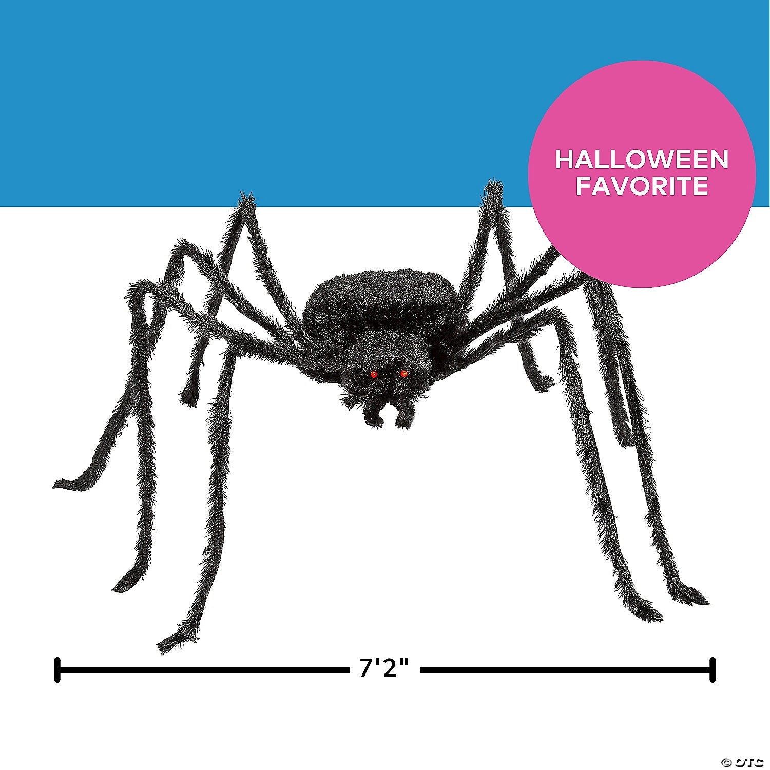 7 Ft. X 4 1/2" Furry Black Polyester Spider Halloween Decoration