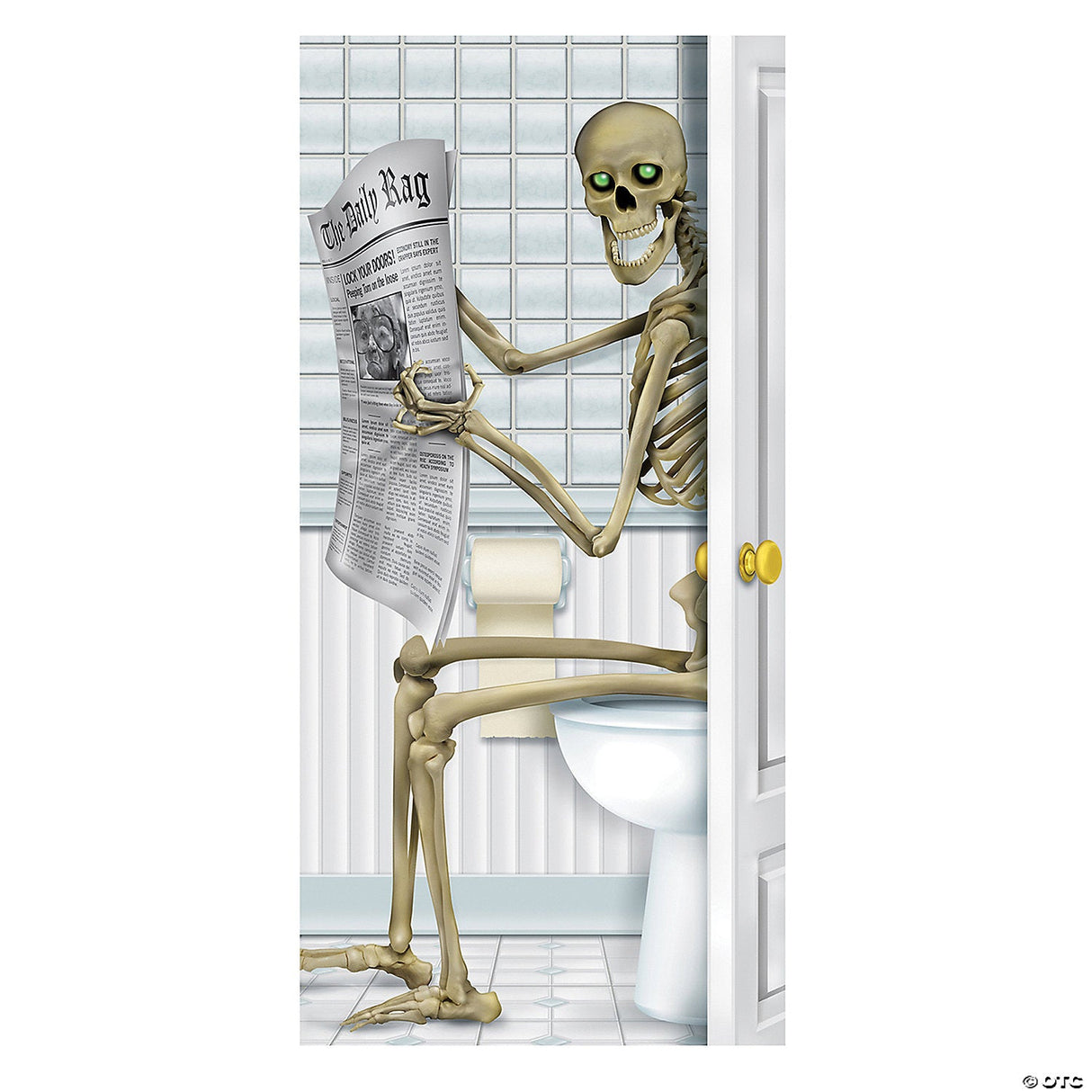 Skeleton Bathroom Door Cover – Halloween Party Haunted House Door Decoration