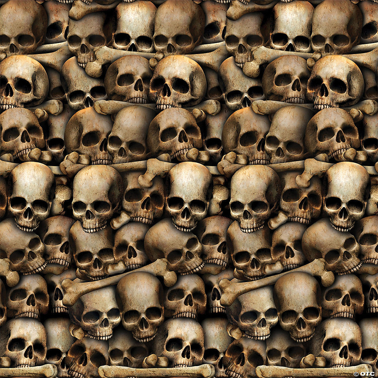 Catacombs Skull Plastic Backdrop – Haunted House Halloween Wall Prop Décor