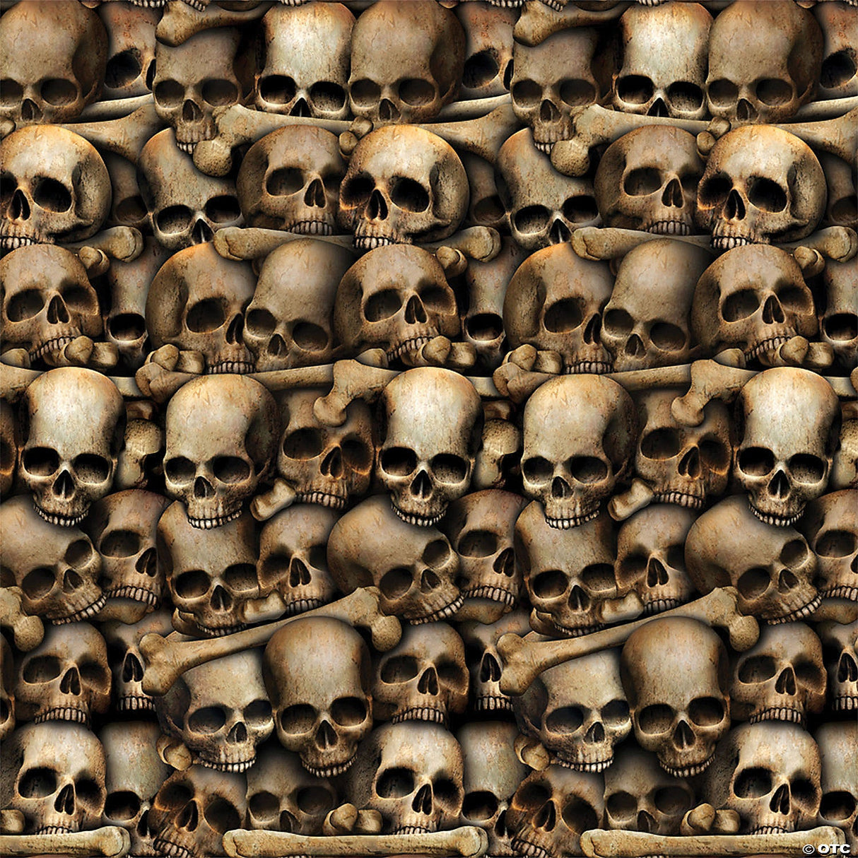 Catacombs Skull Plastic Backdrop – Haunted House Halloween Wall Prop Décor