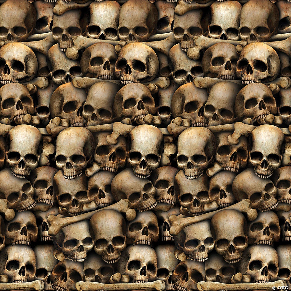 Catacombs Skull Plastic Backdrop – Haunted House Halloween Wall Prop Décor