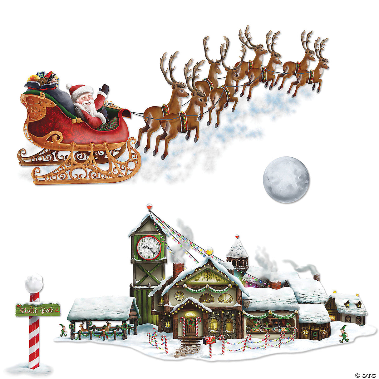 Insta-theme Santa Sleigh Workshop Props – Christmas Holiday Party Décor