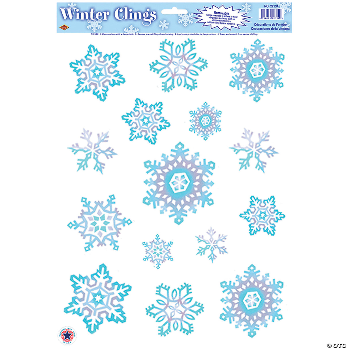 Crystal Snowflake Window Clings – Winter Holiday Party Decoration Prop Seasonal