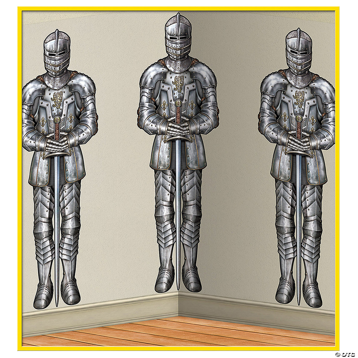 Wall Of Knights Backdrop – Haunted House Halloween Decoration Prop Medieval Wall