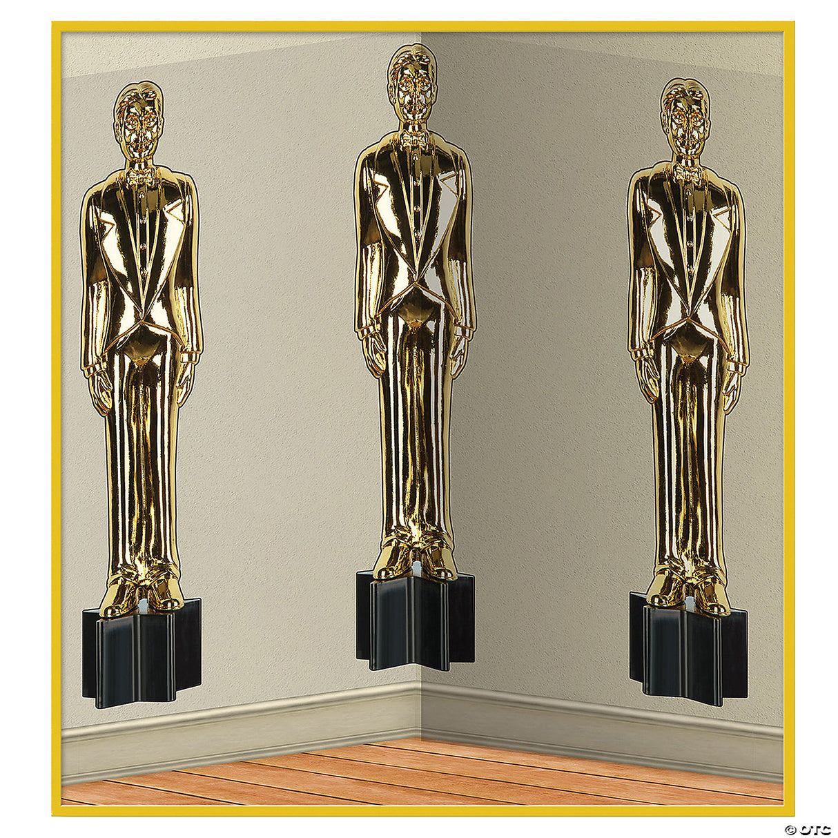 Awards Night Male Statuettes Backdrop – Hollywood Red Carpet Party Prop