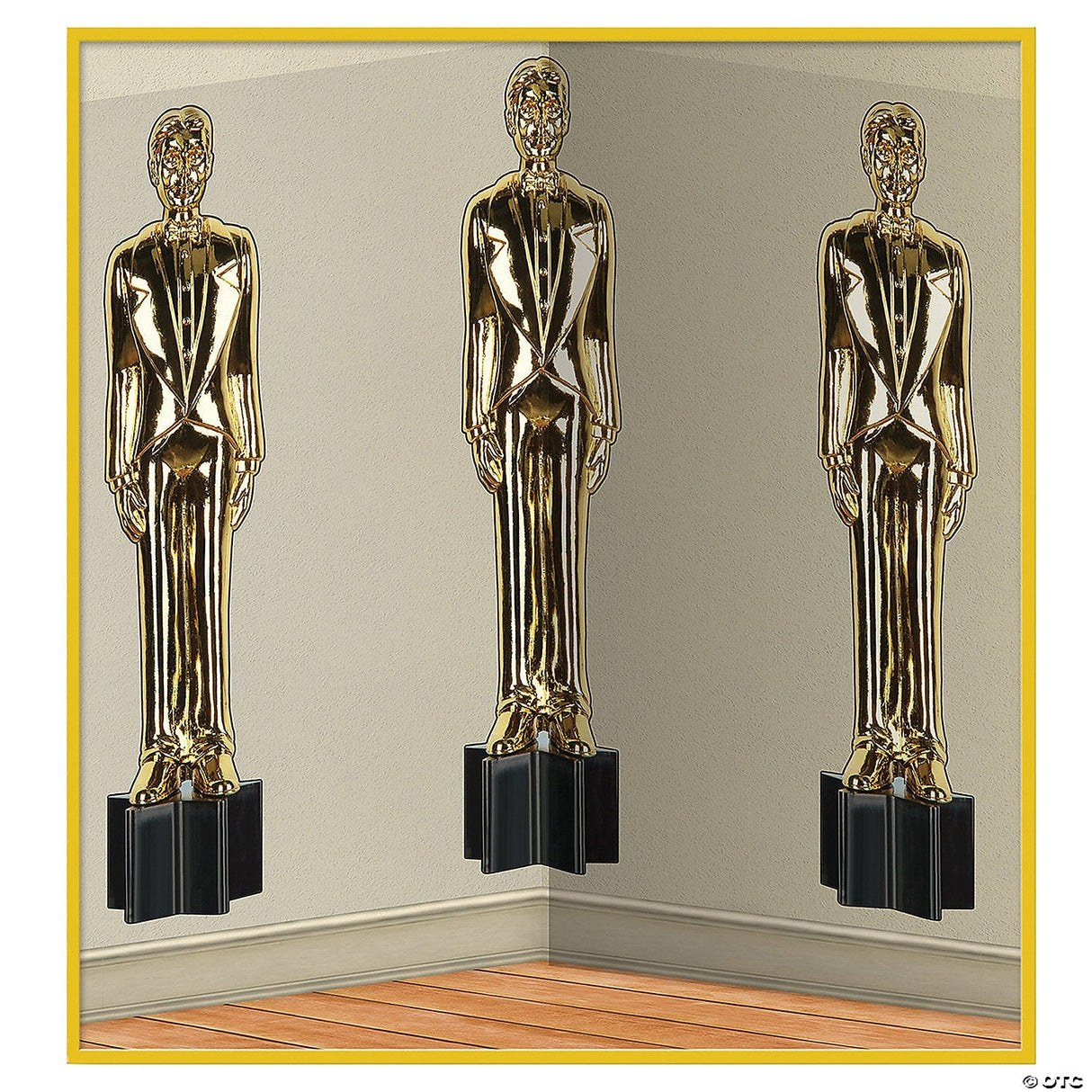 Awards Night Male Statuettes Backdrop – Hollywood Red Carpet Party Prop