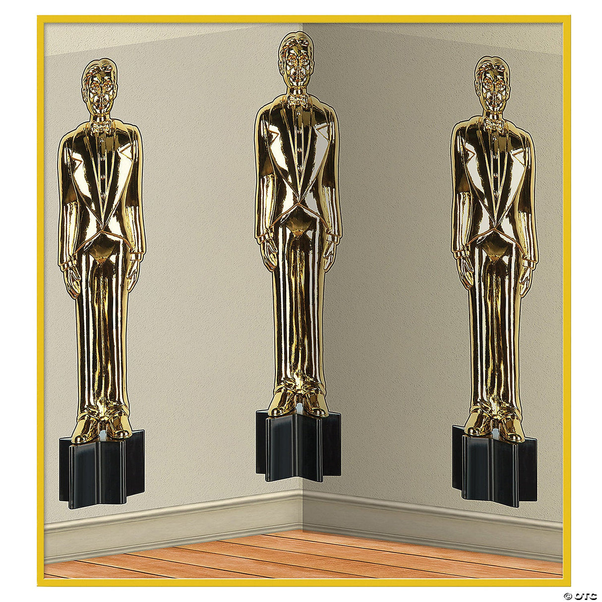 Awards Night Male Statuettes Backdrop – Hollywood Red Carpet Party Prop