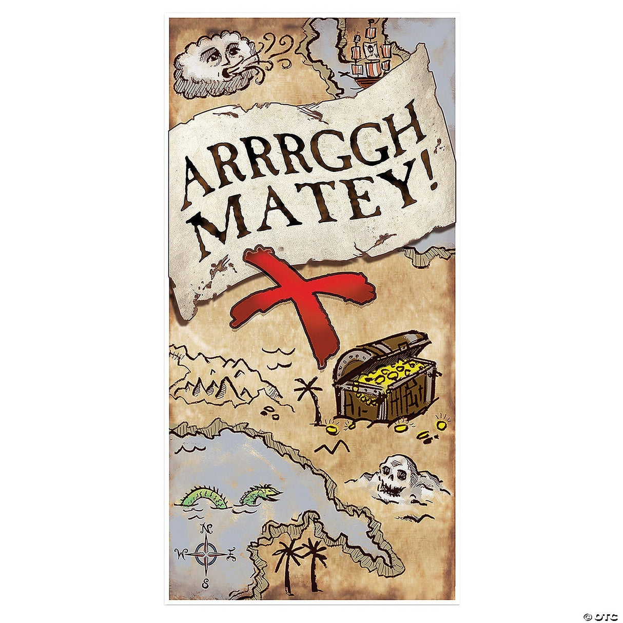 Treasure Map Door Cover – Haunted House Halloween Decoration Prop Pirate Party