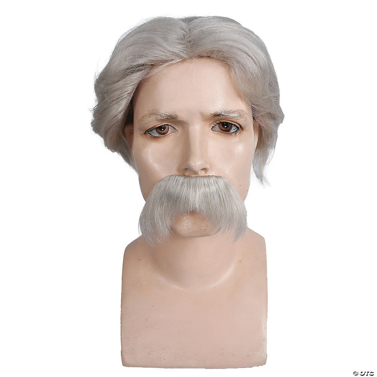 Mark Twain Wig & White Mustache – Historical Costume Cosplay Accessory