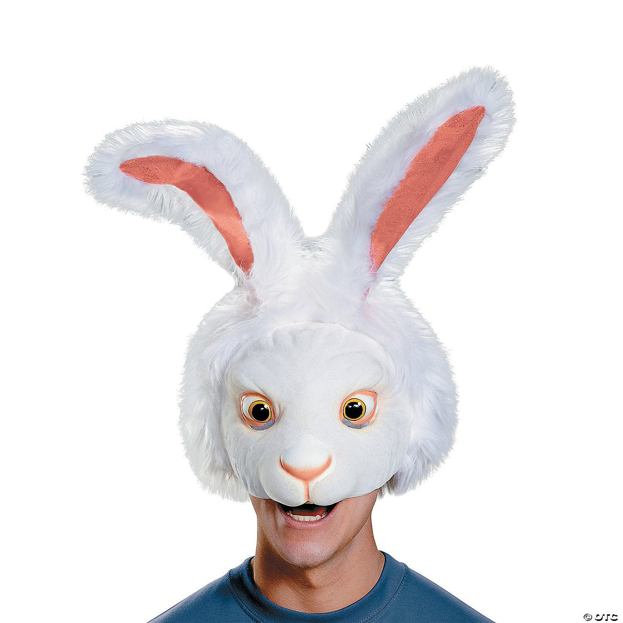 Adults’ White Rabbit Mask - Creepy Scary Halloween Costume Accessory Prop