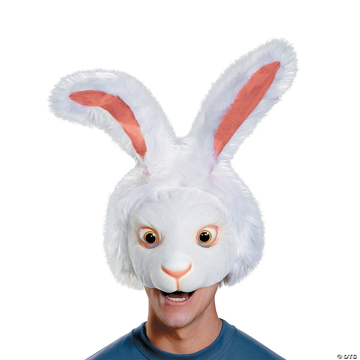 Adults’ White Rabbit Mask - Creepy Scary Halloween Costume Accessory Prop