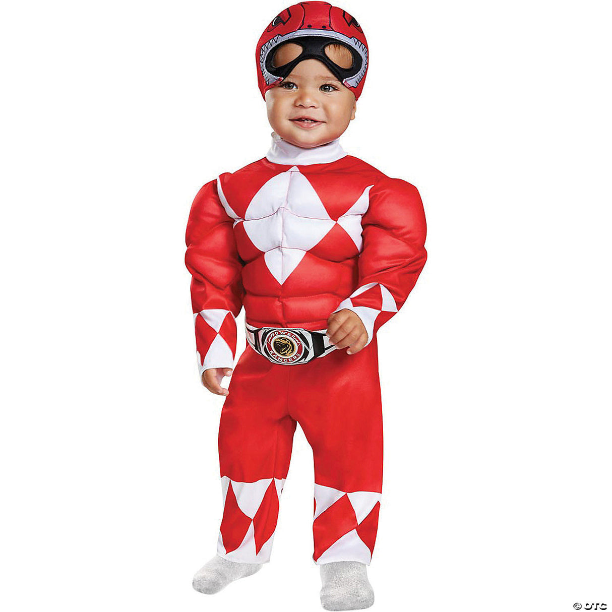 RED RANGER INFANT MUSCLE 12-18 - Baby Halloween Costume Infant Cosplay Dress Up