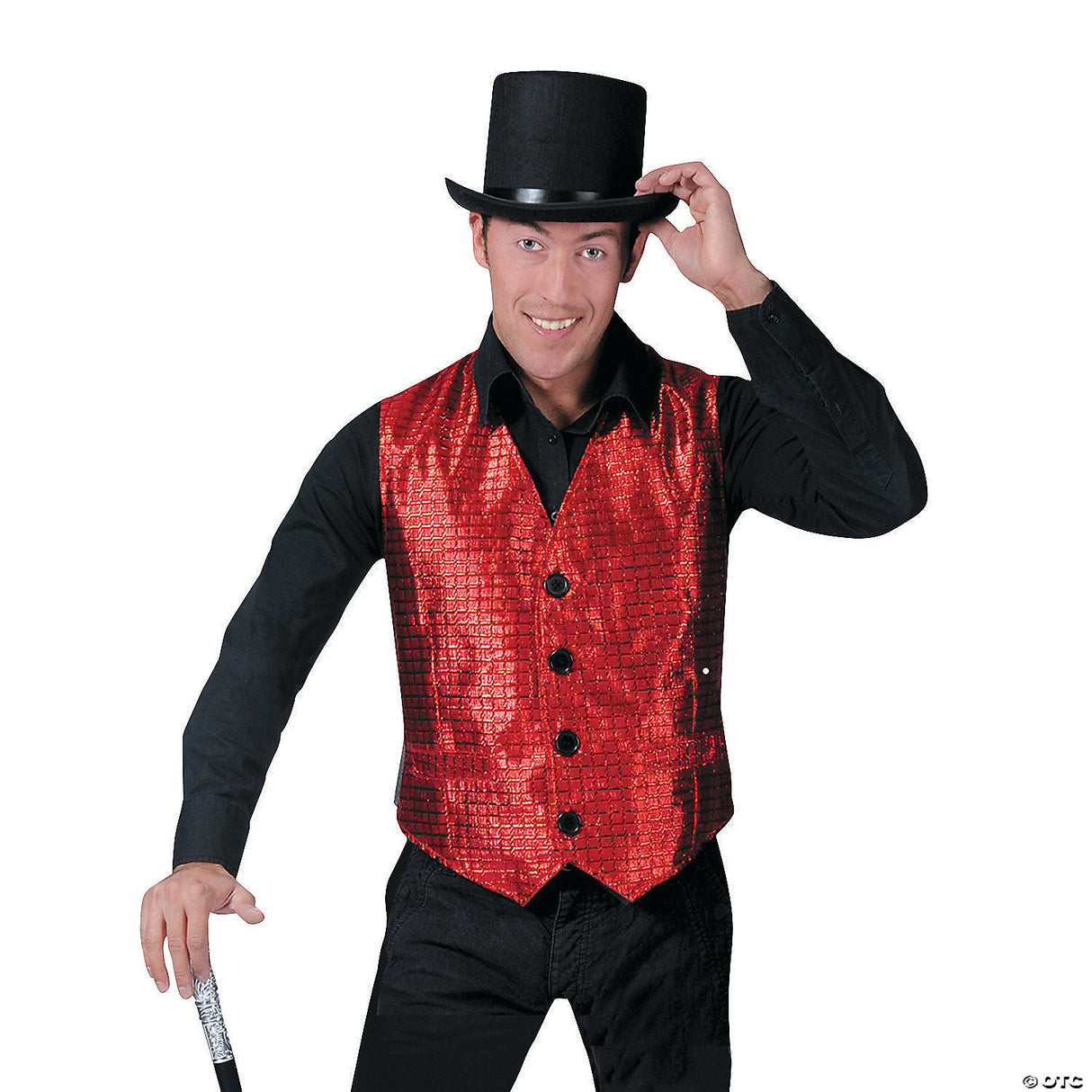 Gold Vest Adult Large 46-48 – Disco 70s Halloween Costume Retro Dance Outfit