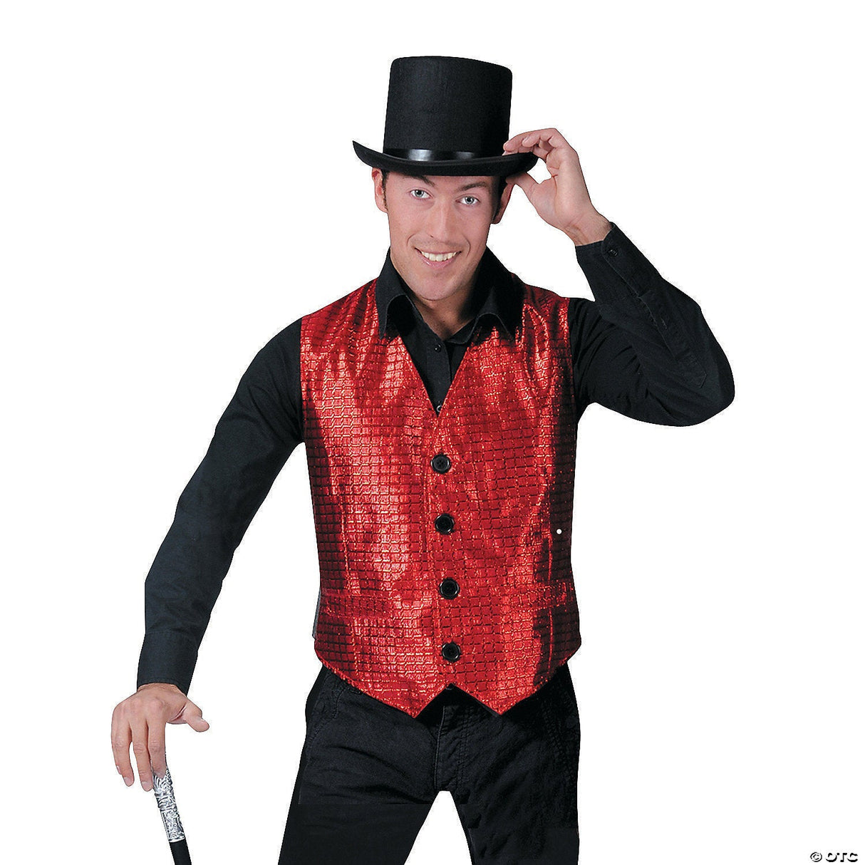 Gold Vest Adult Large 46-48 – Disco 70s Halloween Costume Retro Dance Outfit