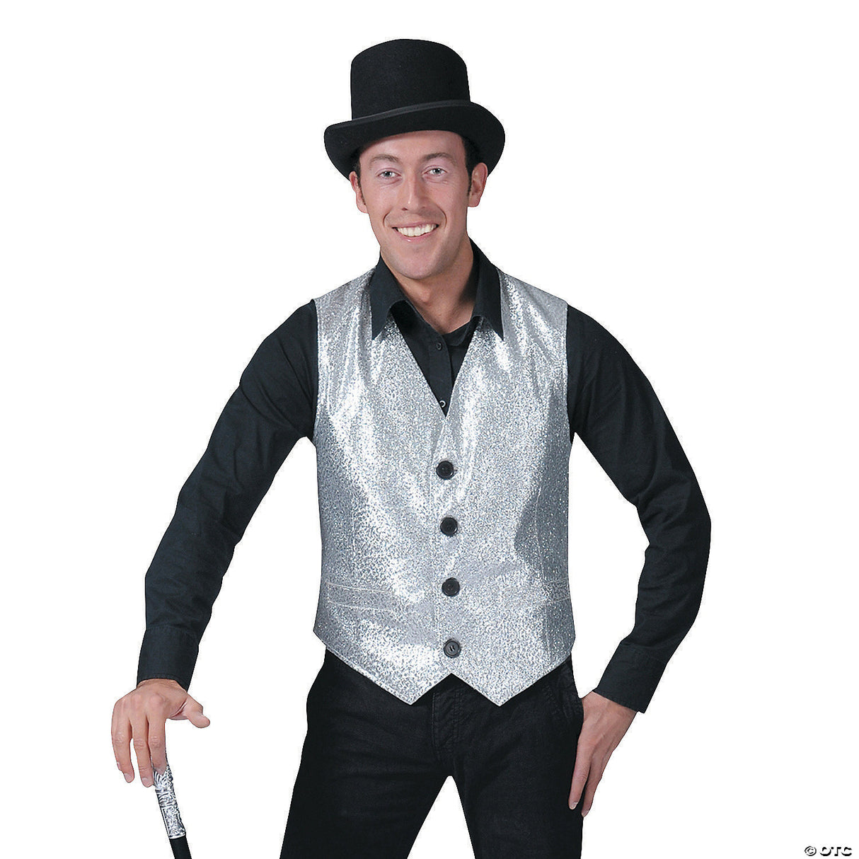 Gold Vest Adult Large 46-48 – Disco 70s Halloween Costume Retro Dance Outfit