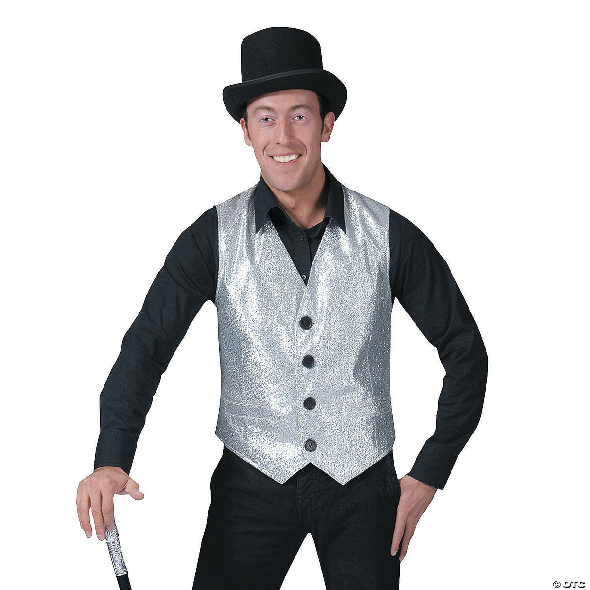 Gold Vest Adult Large 46-48 – Disco 70s Halloween Costume Retro Dance Outfit