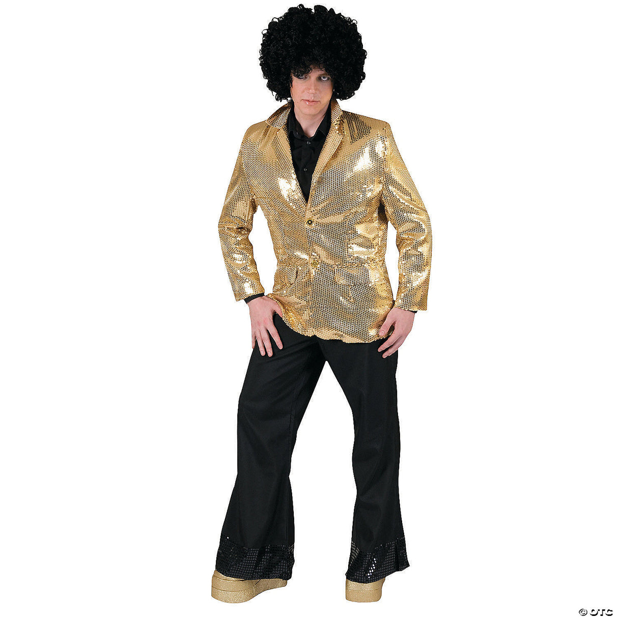 Disco Jacket Gold Adult Large – 70s Halloween Costume Retro Dance Party Outfit