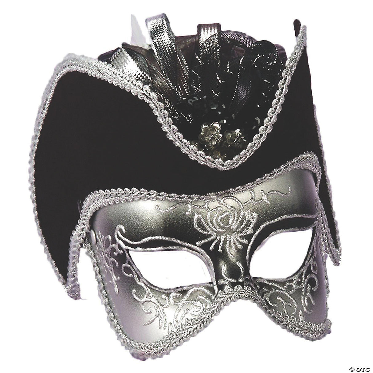 Adults Silver Venetian Mask - Masquerade Halloween Costume Accessory Prop