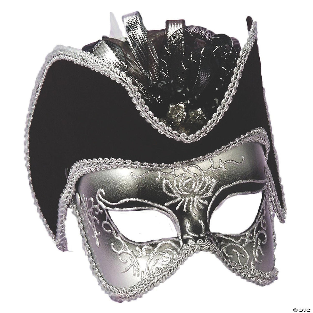 Adults Silver Venetian Mask - Masquerade Halloween Costume Accessory Prop