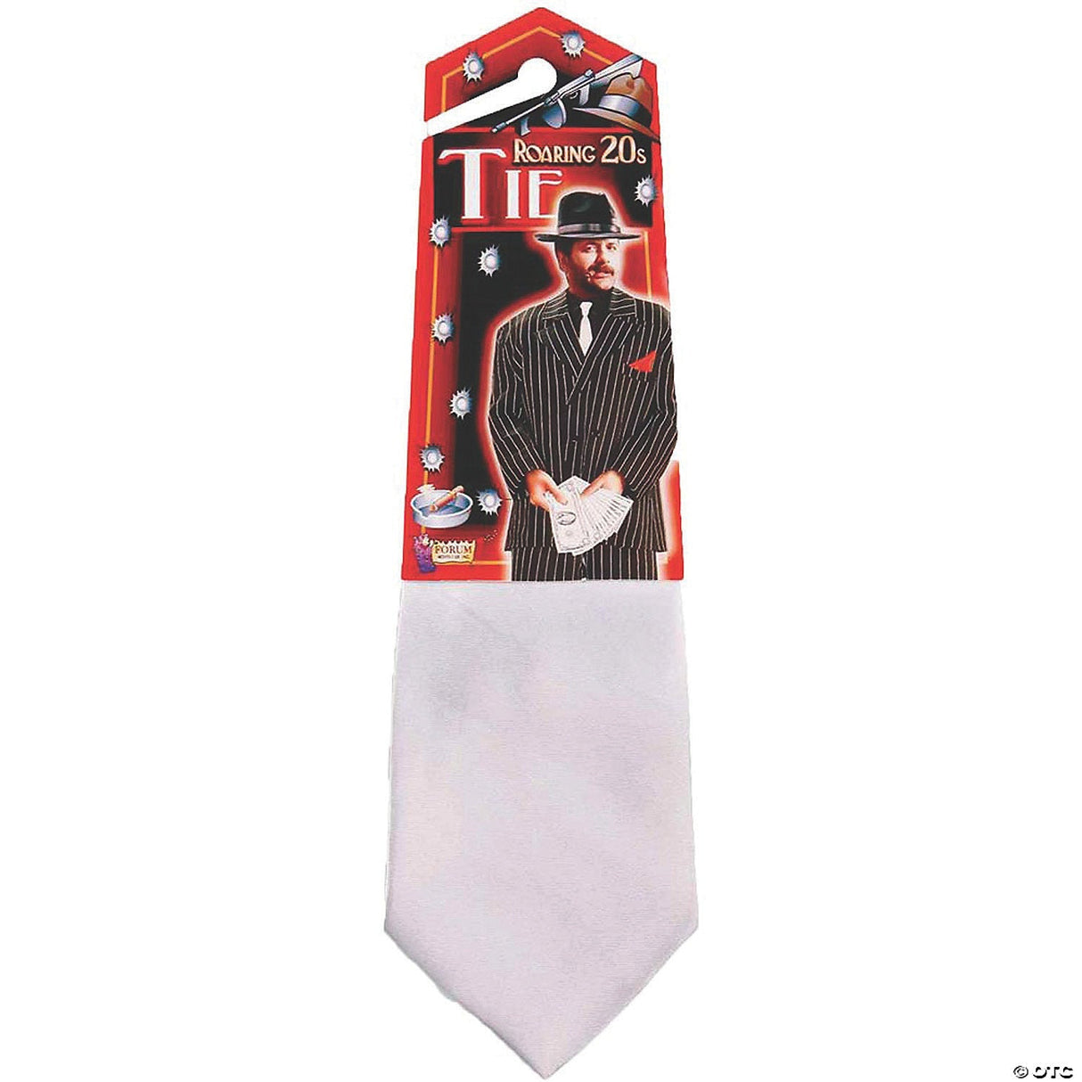 GANGSTER TIE WHITE - Halloween Decoration Prop Haunted House & Party Décor