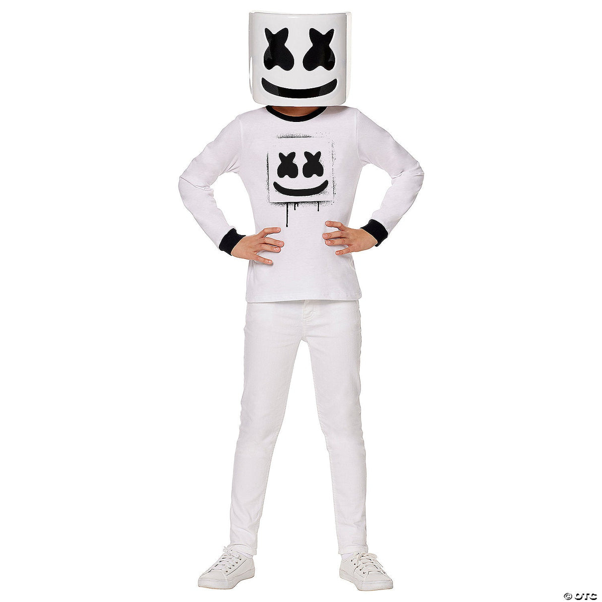 Kids Black & White Marshmello Halloween Costume - Extra Large 14-16