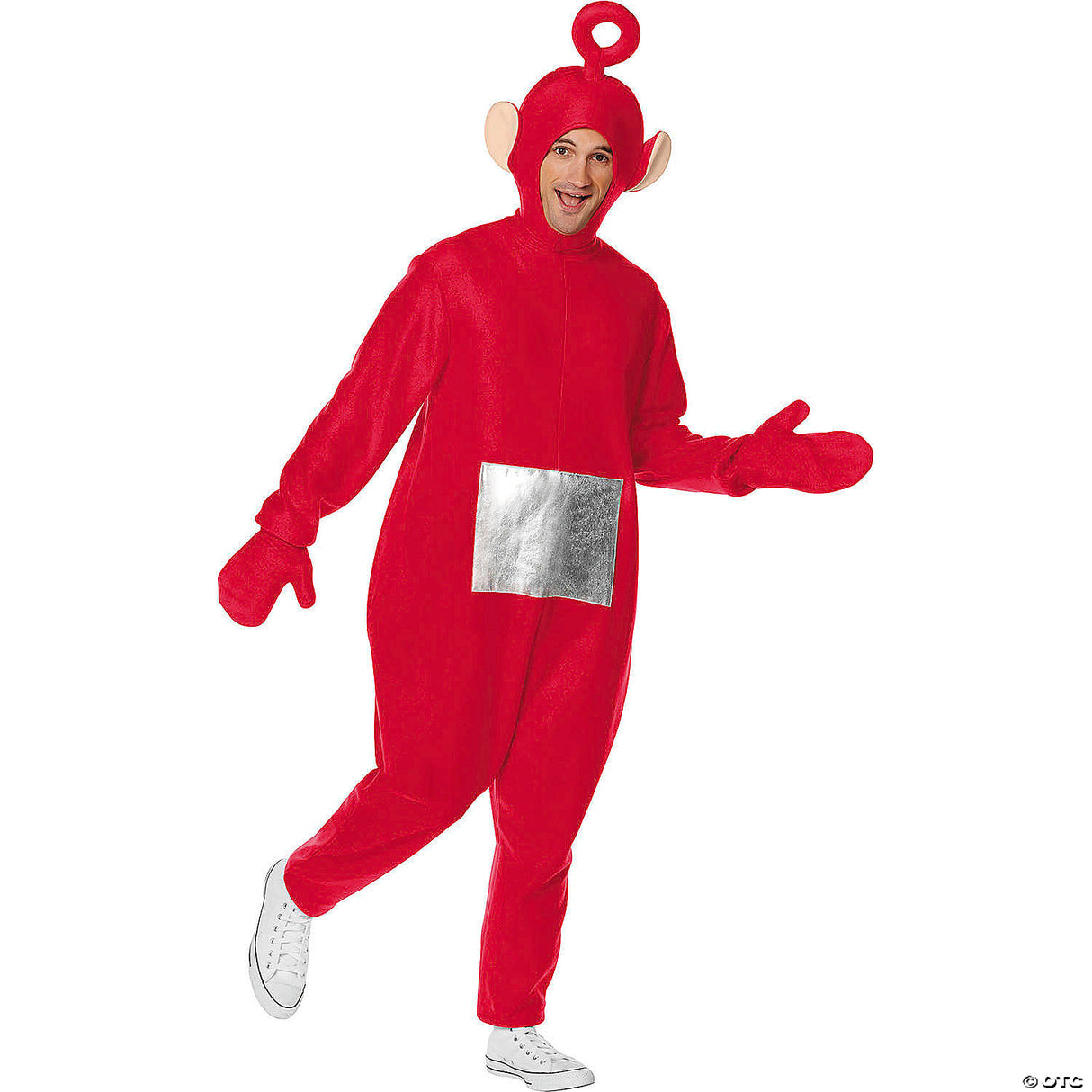 Adults Teletubbies™ Red Po Polyester Jumpsuit Costume - Small 34-36