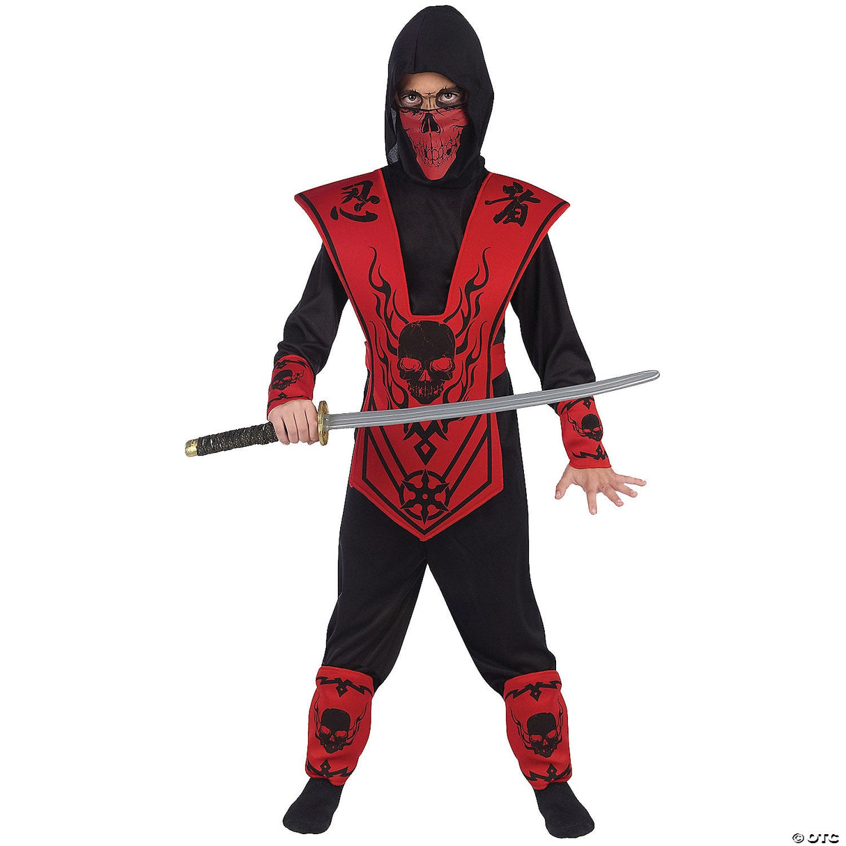 NINJA COSTUME MEDIUM RED BLACK - Halloween Costume Outfit Cosplay Party Dress Up
