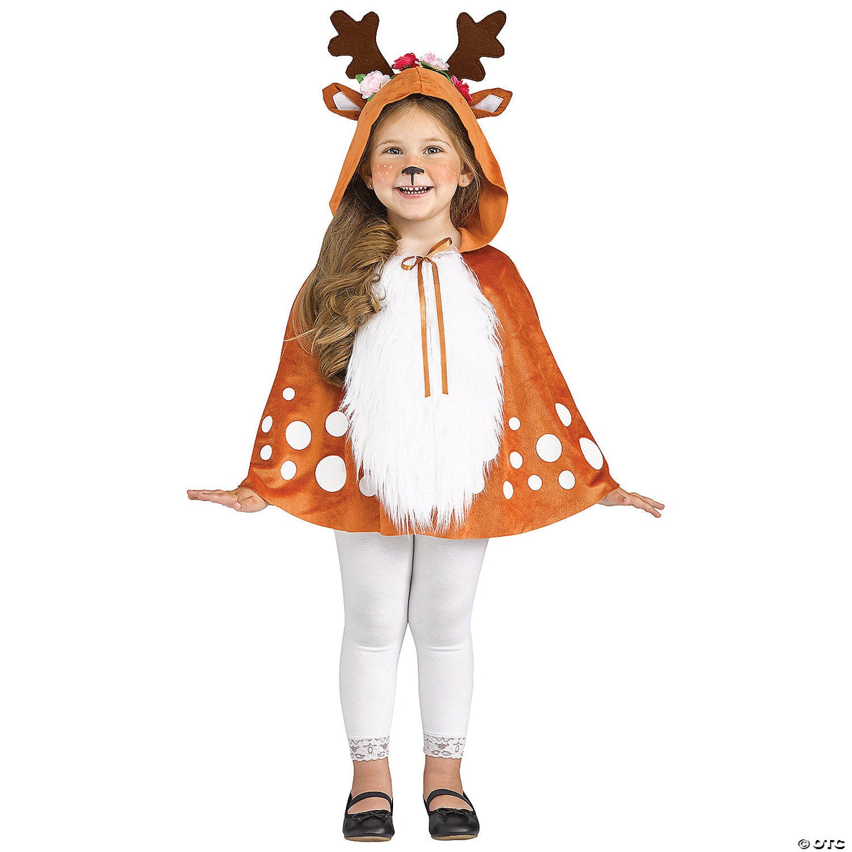 HOODED DEER CAPE-4-6X - Girls Halloween Costume Cosplay Party Dress Up