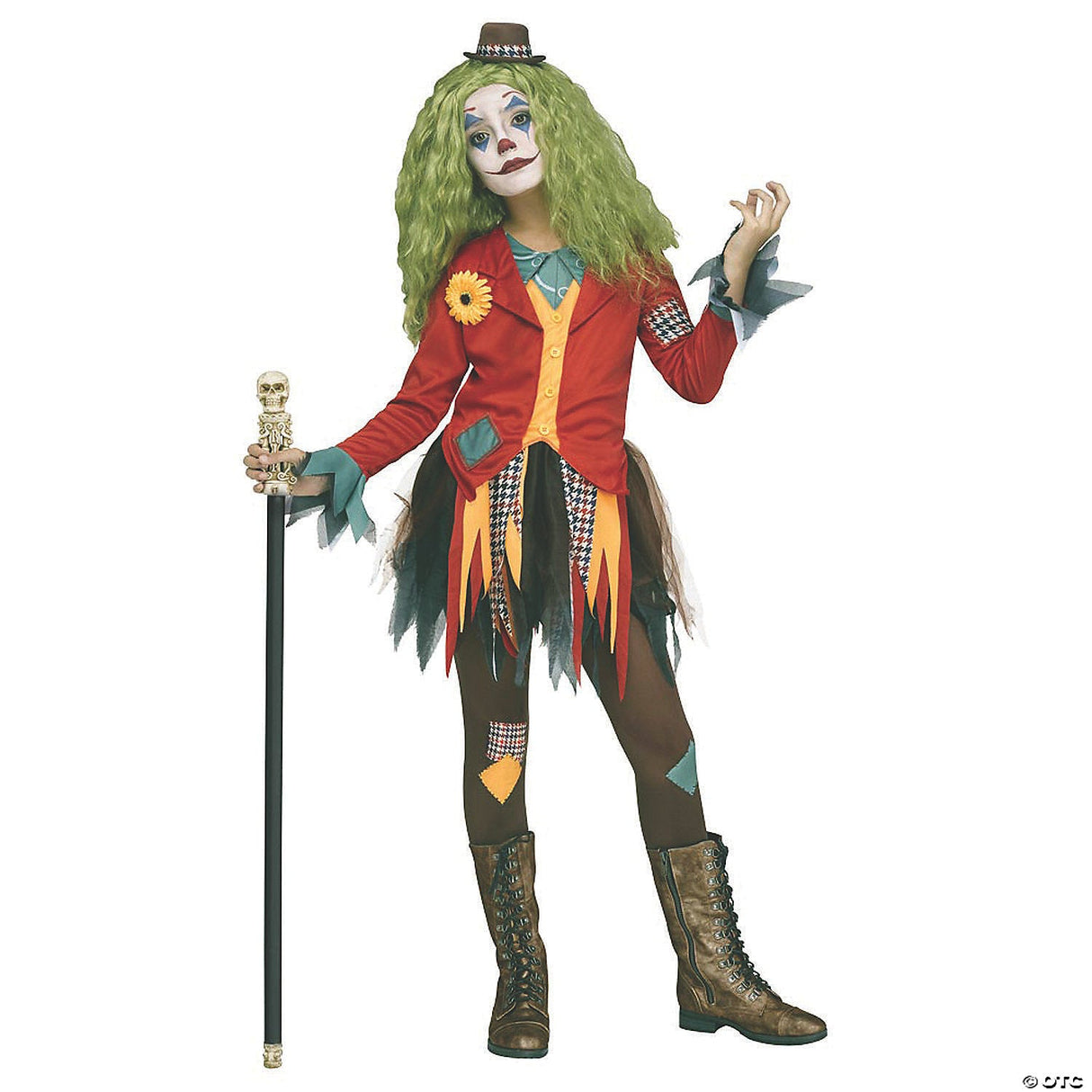 Girl's Rowdy Clown Costume 12-14 – Scary Kids Halloween Cosplay Outfit