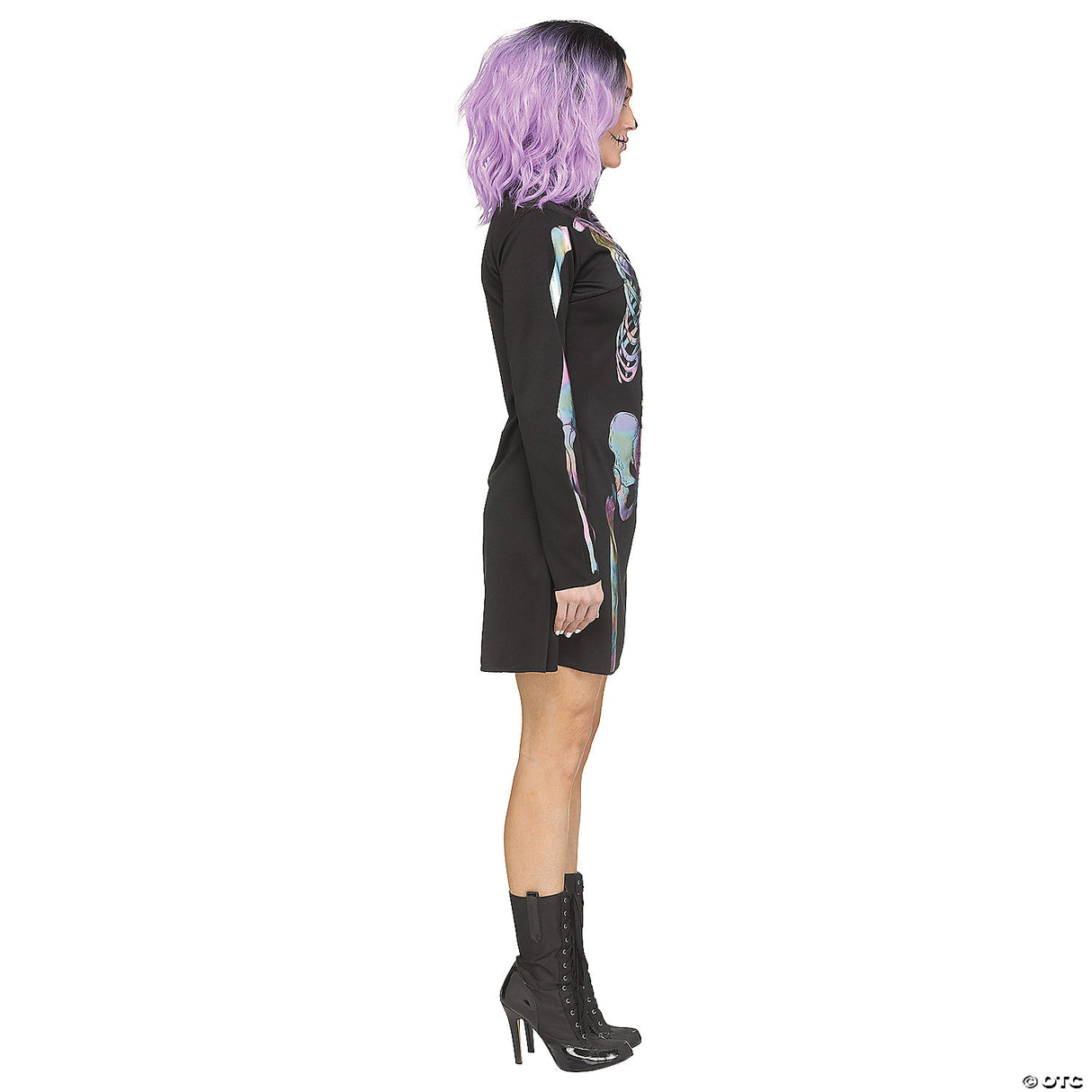 HOLOGRAPHIC SKELETON AD SM/MD - Girls Halloween Costume Cosplay Party Dress Up