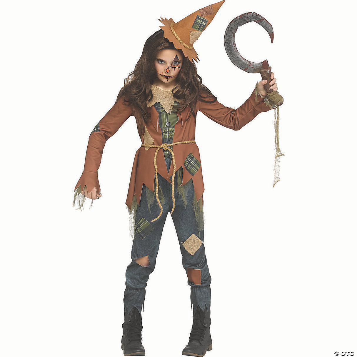 Chld Scary Crow Med - Halloween Costume Cosplay & Party Outfit For Kids