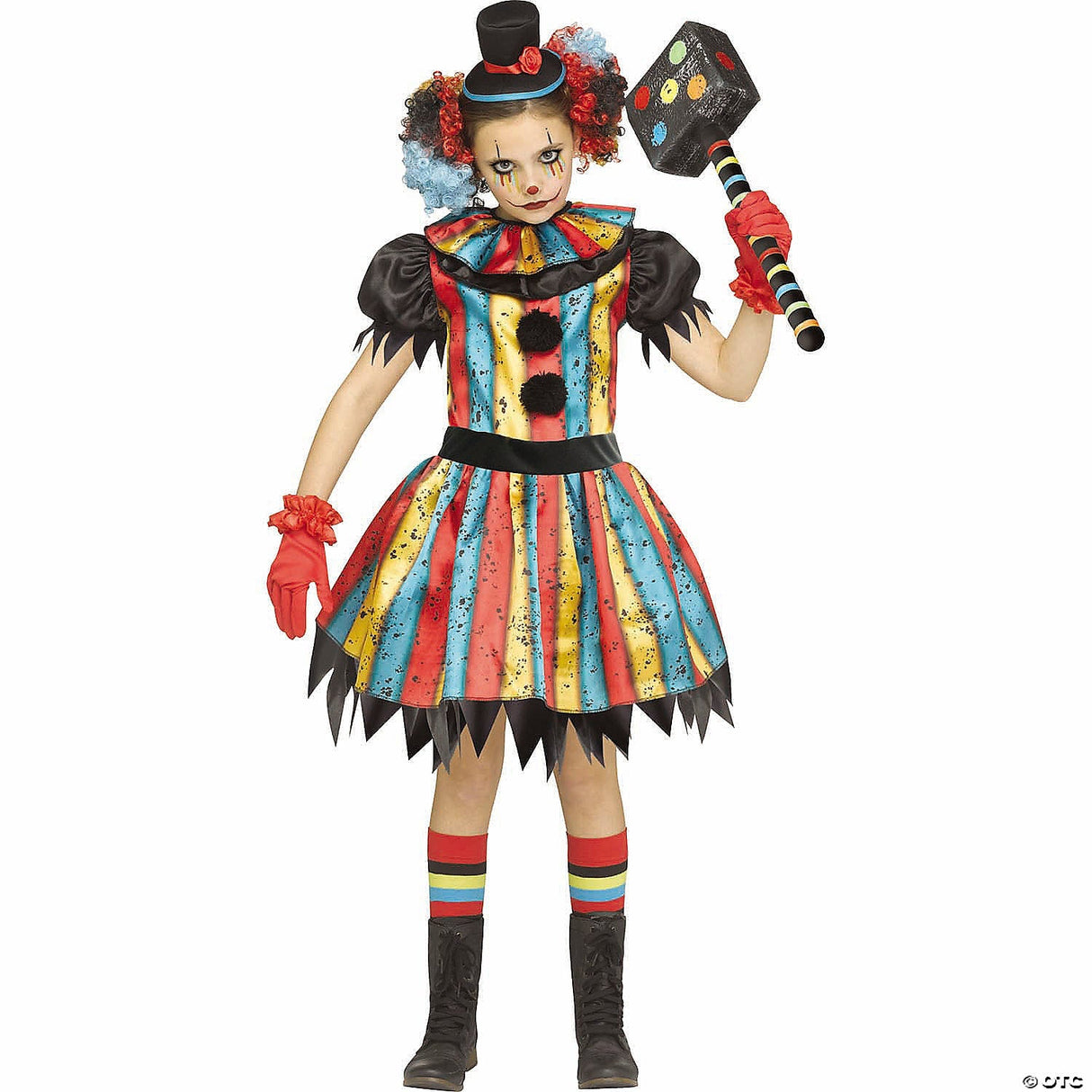 Chld Carny Clown Lg 12-14 - Halloween Costume Cosplay & Party Outfit For Kids