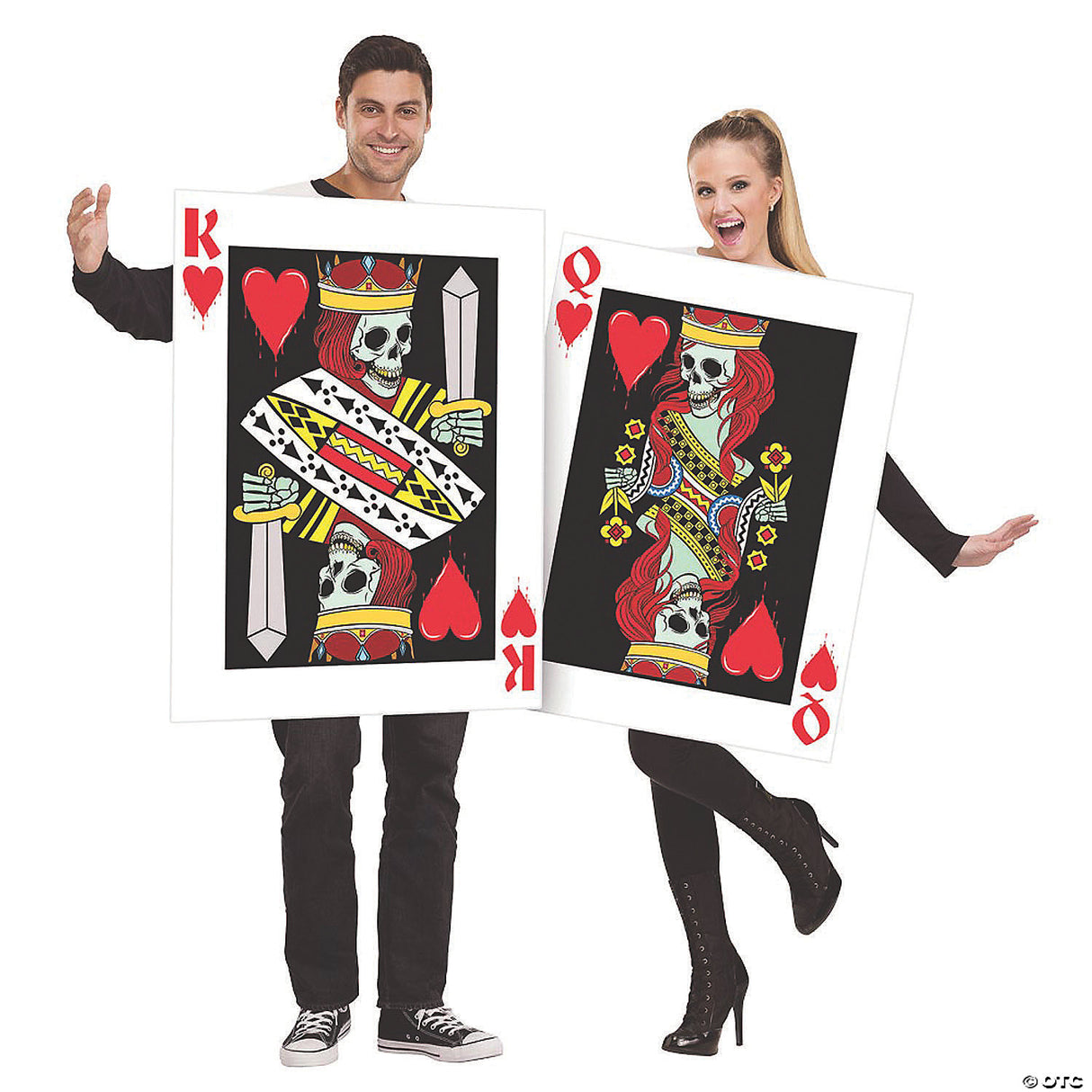 Adults King And Queen Of Hearts Couples Costumes - Halloween Costume Accessory -