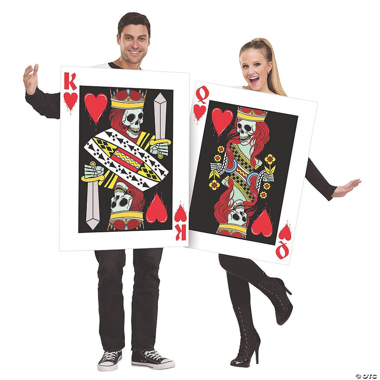 Adults King And Queen Of Hearts Couples Costumes - Halloween Costume Accessory -